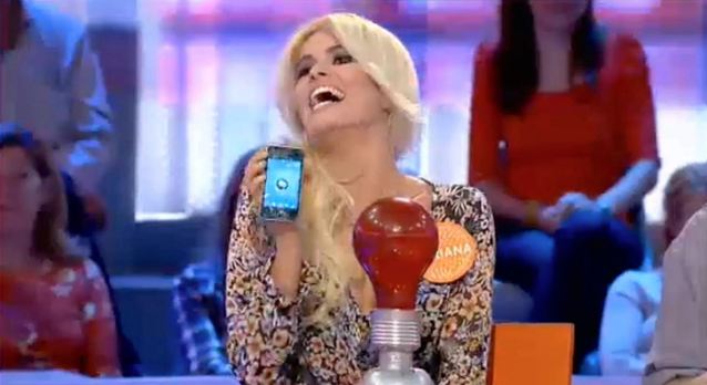ADRIANA, A blonde contestant on a Spanish quiz show was caught cheating after she hid a mobile phone between her legs  and the screen lit up and the phone started vibrating when she received a text message. Are you a TV producer and investor for a new quiz show